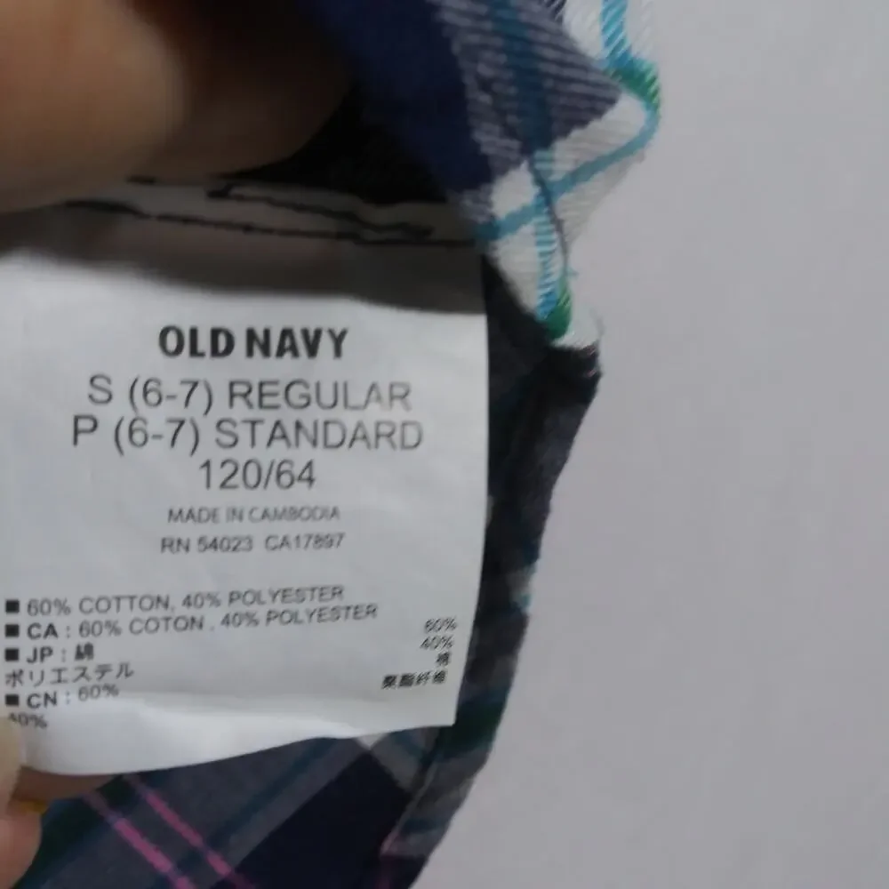 Old Navy Plaid Shirt Dress Casual Popover Girls Size S